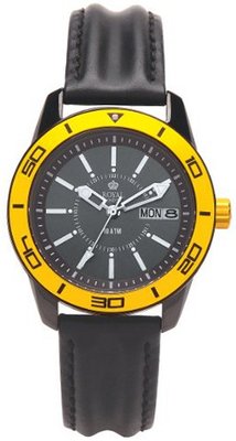 Royal London Quartz with Black Dial Analogue Display and Black Leather Strap 21085-06