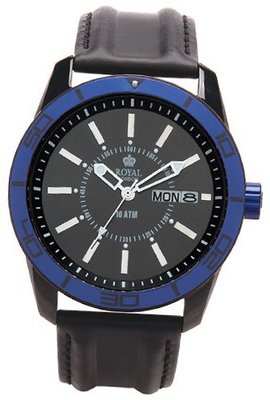 Royal London Quartz with Black Dial Analogue Display and Black Leather Strap 41084-04