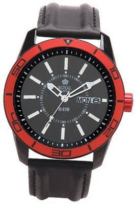 Royal London Quartz with Black Dial Analogue Display and Black Leather Strap 41084-05