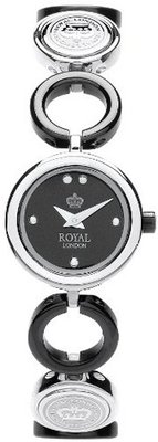 Royal London Quartz with Black Dial Analogue Display and Black Stainless Steel Bracelet 20137-04