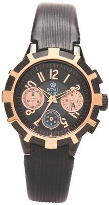 Royal London Quartz with Black Dial Chronograph Display and Black Leather Strap 20123-04