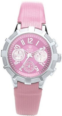 Royal London Quartz with Pink Dial Chronograph Display and Pink Leather Strap 20123-03
