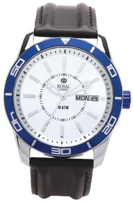 Royal London Quartz with Silver Dial Analogue Display and Black Leather Strap 41084-02