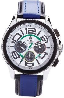 Royal London Quartz with White Dial Chronograph Display and Blue Leather Strap 41112-04