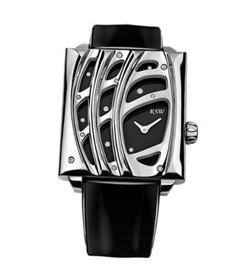 RSW 6020.BS.L1.11.DS Wonderland Rectangular Black Dial Diamond Patent Leather