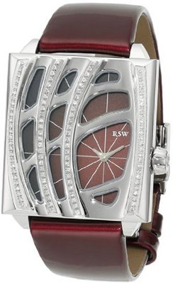 RSW 6020.BS.L4.4.D1 Wonderland Rectangular Maroon Dial Patent Leather Diamond