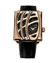 RSW 6020.PP.L1.1.00 Wonderland Rectangular Rose Gold Sophisticated Designed Bezel Black Dial