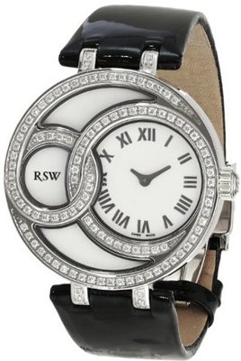 RSW 6025.BS.L1.2.F1 Wonderland Round White Roman Numerals Diamond Patent Leather