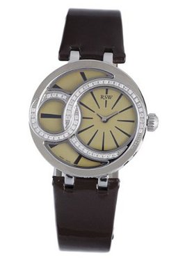 RSW 6025.BS.L9.9.D1 Wonderland Round Golden Dial Diamond Brown Patent Leather