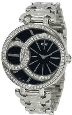 RSW 6025.BS.S0.1.F1 Wonderland Round Stainless-Steel Diamond Black Dial Bracelet