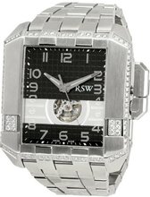 RSW 7110.MS.S0.12.D1 Crossroads Black Square Diamond Automatic Stainless-Steel Bracelet