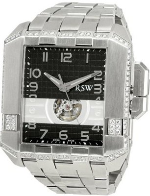 RSW 7110.MS.S0.12.D1 Crossroads Black Square Diamond Automatic Stainless-Steel Bracelet