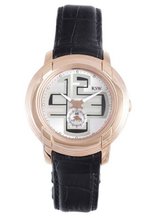 RSW 9130.PP.L1.52.00 Volante Rose Gold PVD Stainless Steel Green and Silver Dial Luminous Black Leather