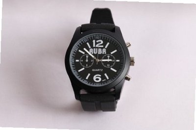 BARCELONA BLACK Unisex 100 Percent Silicone Textured Strap