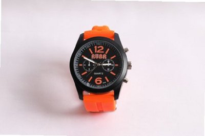 BARCELONA ORANGE Unisex 100 Percent Silicone Textured Strap