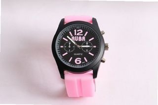 BARCELONA PINK Unisex 100 Percent Silicone Textured Strap