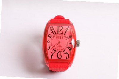 PARIS RED Unisex 100 Percent Silicone Textured Strap