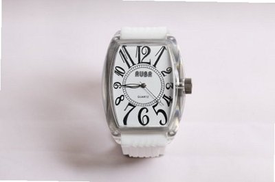 PARIS WHITE Unisex 100 Percent Silicone Textured Strap