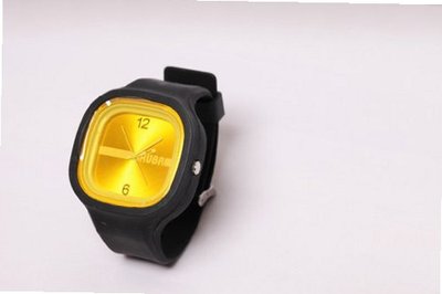 RUBR I BLACK/YELLOW Unisex Oversized Silicone Japanese Quartz