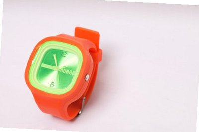 RUBR I ORANGE/LIME Unisex Oversized Silicone Japanese Quartz