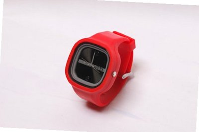 RUBR I RED/BLACK Unisex Oversized Silicone Japanese Quartz