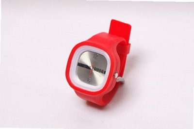 RUBR I RED/WHITE Unisex Oversized Silicone Japanese Quartz