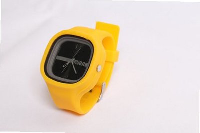RUBR I YELLOW/BLACK Unisex Oversized Silicone Japanese Quartz