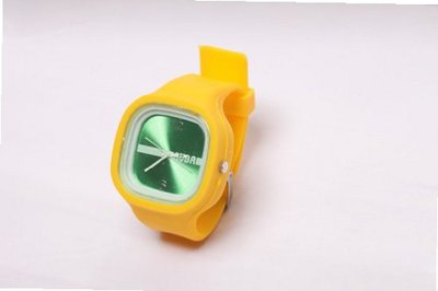 RUBR I YELLOW/FOREST Unisex Oversized Silicone Japanese Quartz