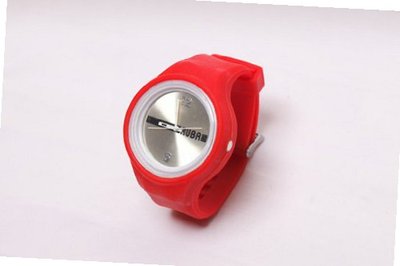 RUBR II RED/WHITE Unisex Oversized Silicone Japanese Quartz