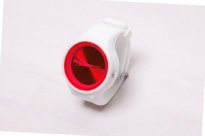 RUBR II WHITE/RED Unisex Oversized Silicone Japanese Quartz