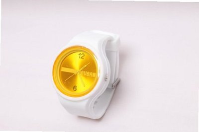 RUBR II WHITE/YELLOW Unisex Oversized Silicone Japanese Quartz