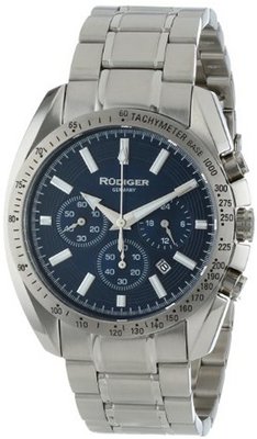 Rudiger R1000-04-003 Dresden Blue Luminous Dial Solid Steel Chronograph Tachymeter