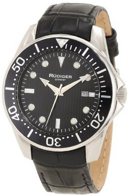 Rudiger R2000-04-007L Chemnitz Black IP Rotating Bezel Luminous Dial