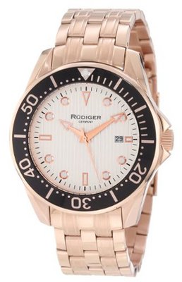 Rudiger R2000-09-001 Chemnitz Rose Gold IP Silver Luminous Dial