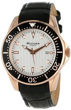 Rudiger R2000-09-001L Chemnitz Rose Gold IP Case Silver Luminous Dial