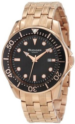 Rudiger R2000-09-007 Chemnitz Rose Gold IP Black Luminous Dial