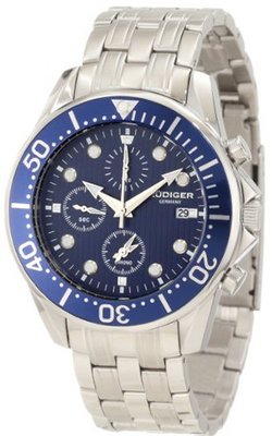 Rudiger R2001-04-003 Chemnitz Blue IP Blue Dial Chronograph