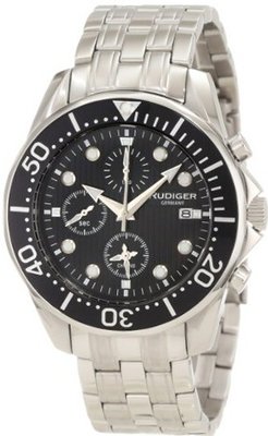 Rudiger R2001-04-007 Chemnitz Black IP Black Dial Chronograph