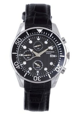 Rudiger R2001-04-007L Chemnitz Black IP Black Dial Chronograph