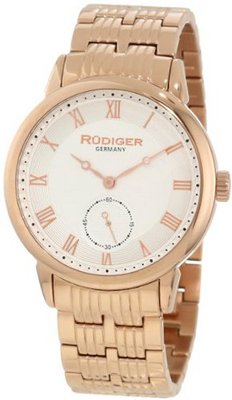 Rudiger R3000-09-001 Leipzig Rose Gold IP Silver Dial Roman Numeral