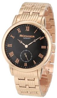 Rudiger R3000-09-007 Leipzig Rose Gold IP Black Dial Roman Numeral