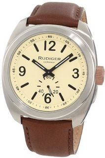 Rudiger R5000-04-013.7 Siegen Brown Leather with Topstitch Beige Dial