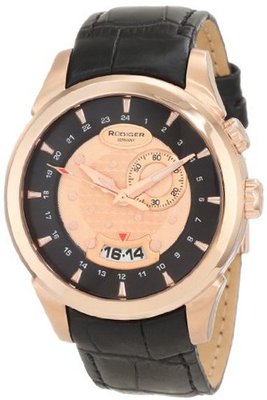 Rudiger R6000-09-007 Konstanz Gold Tone and Black Dial Big Date