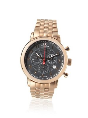 88 Rue Du Rhone 87WA120049 Rose Gold Tone/Black Rose Gold Tone Stainless Steel