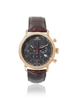 88 Rue Du Rhone 87WA120050 Brown/Black Rose Gold Tone Stainless Steel