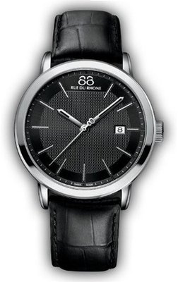 88 Rue du Rhone 87WA130010 Swiss Made Black Leather Strap &amp; Dial