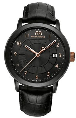 88 Rue du Rhone 87WA130018 45mm Black Dial &amp; Leather Strap
