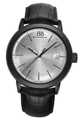 88 Rue du Rhone 87WA130020 Silver Dial Black Leather