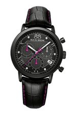 88 Rue du Rhone 87WA130027 Black Leather Pink Stitching Ladies