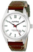RumbaTime 19914 Bowery Canvas Analog Display Japanese Quartz Green
